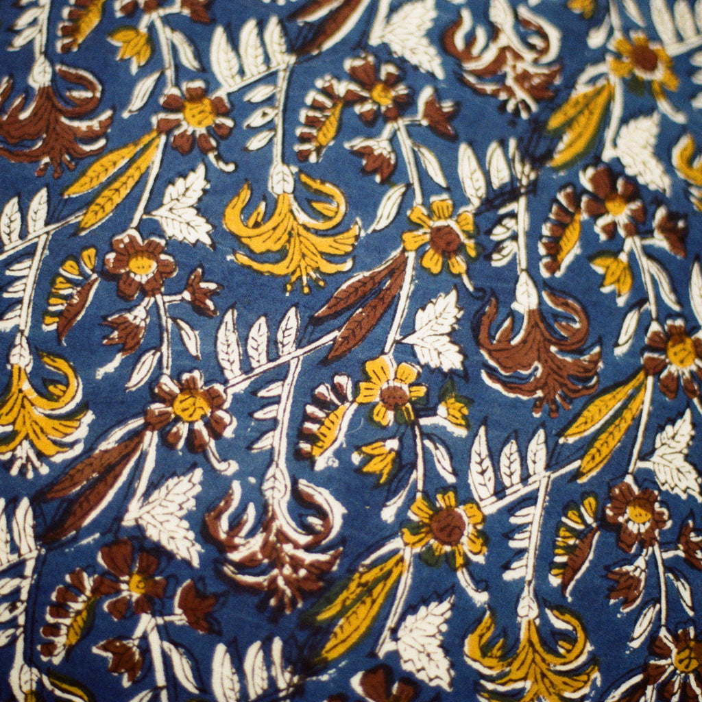 Block print cushion cover dark blue 30 x 50 cm