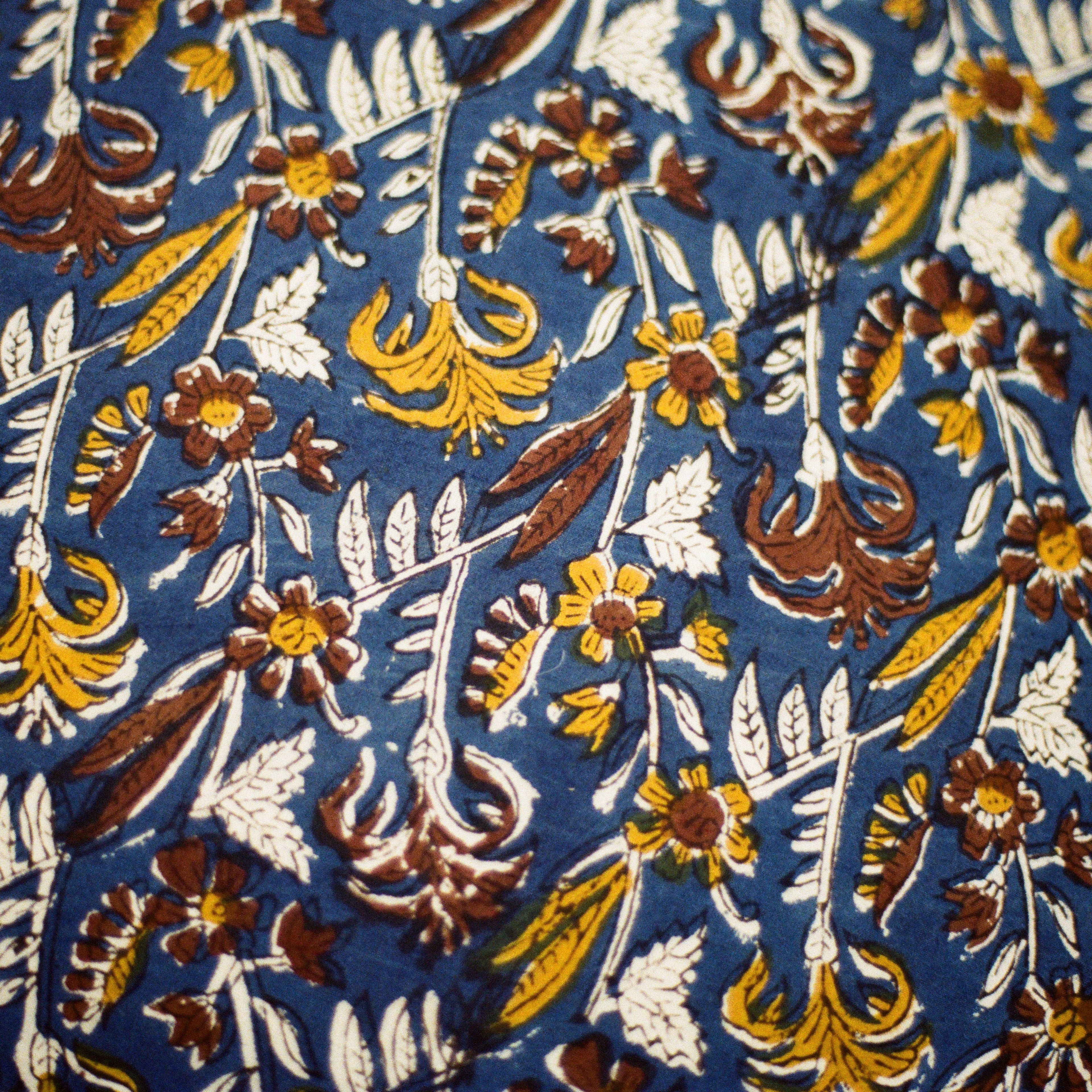 Block print cushion cover dark blue 30 x 50 cm
