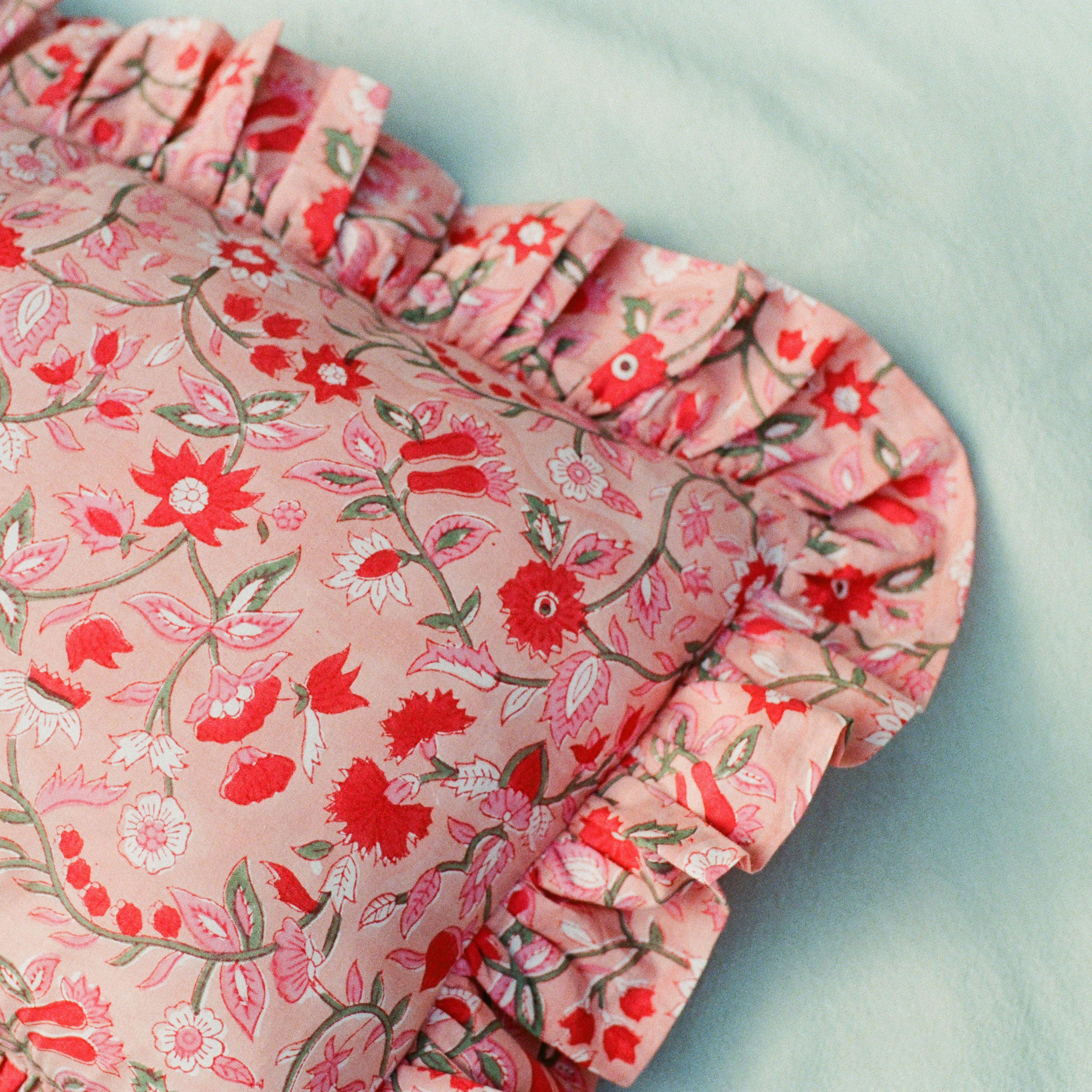Block print cushion cover pink 30 x 50 cm